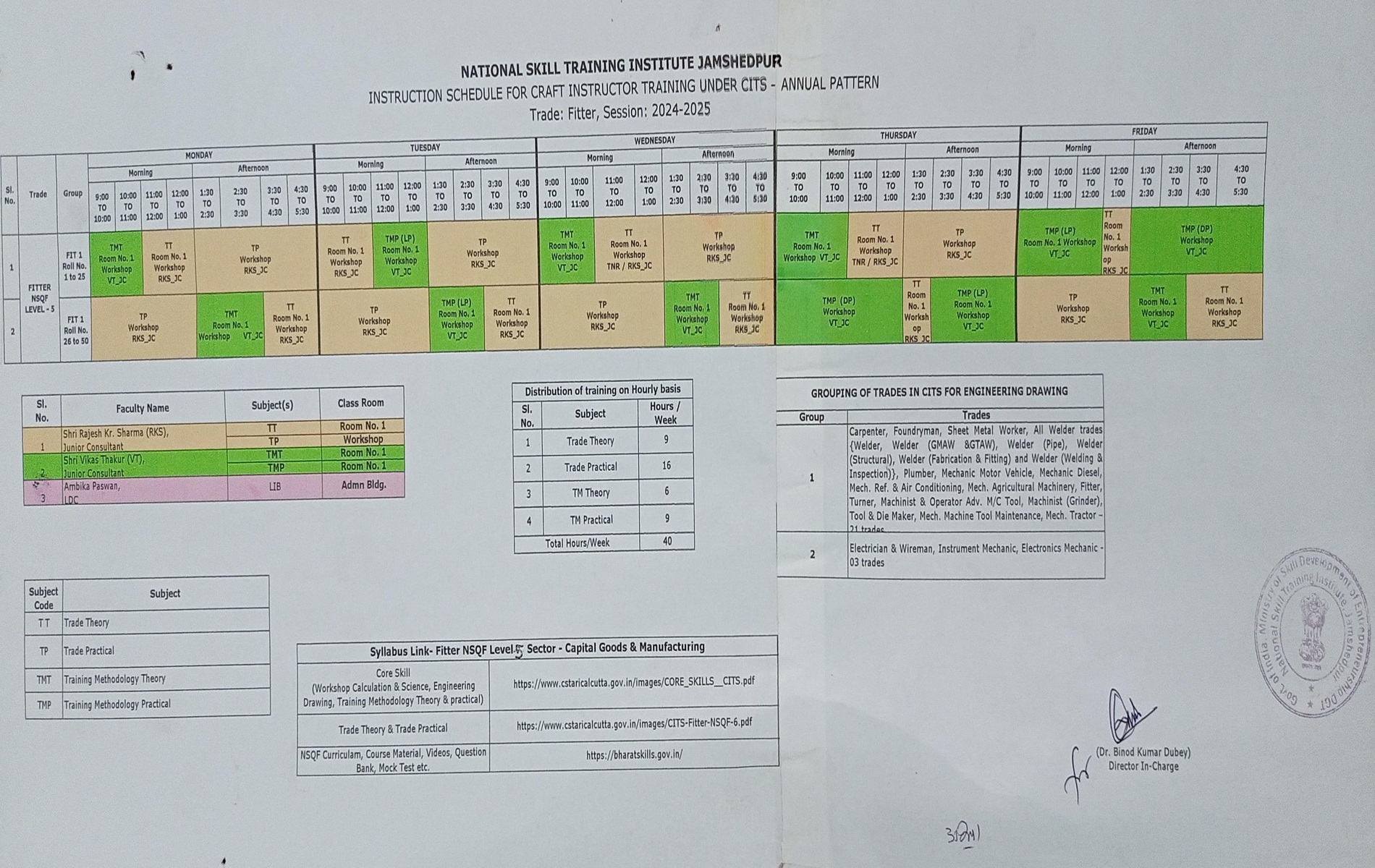 CITS Time Table